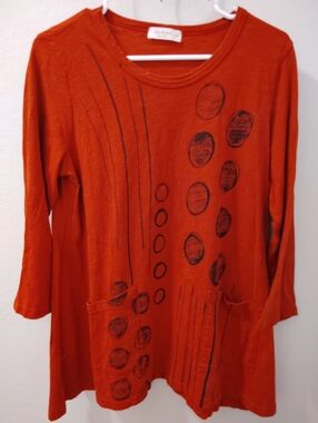 Jess & Jess Women's Red Graphic Pocket Tunic